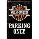 Plaque mtal Harley Davidson Parking Only en mtal 60 x 40