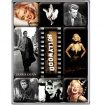 Magnets Marilyn Monroe James Dean et Audrey Hepburn set de 9