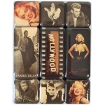 Magnets Marilyn Monroe James Dean et Audrey Hepburn set de 9