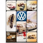 Magnets Volkswagen Beetle - 9 petits aimants maills