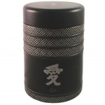Boite  Th Kyoto noire en mtal - 7,5 x 11 cm - 125 grs