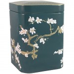 Boite à Thé Fleurs de Cerisier Jade en métal - 6 x 6 x 8 cm