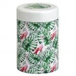 Boite  Th Jungle Flamingo en mtal - 7,5  x 11 cm - 125 grs