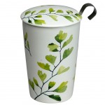 Tisanire Ginkgo en porcelaine avec infuseur mtal