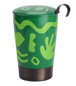 Tisanire Opra Vert en porcelaine avec infuseur mtal