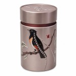 Bo�te � th� oiseaux en m�tal 150 g double couvercle