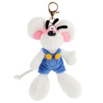 Porte-cls peluche Diddl en salopette bleue 15 cm