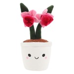 Peluche orchid�e rose en pot Jardin botanique 18 cm