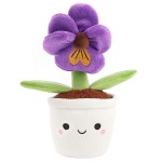 Peluche pens�e violette en pot Jardin botanique 17 cm