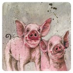 Dessous de verre cochons Pinky et Perky par Alex Clark