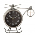 Horloge Hlicoptre Vintage en mtal vieilli 20 cm