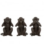 Statuettes dcoratives - Les Singes de la Sagesse - Marron