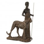 Figurine décorative Enfant Africain et un Léopard