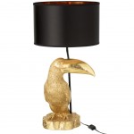 Lampe de table Toucan en rsine dore -70 cm