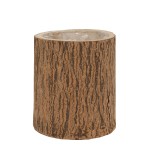 Cache-pot en bois et en corce de paulownia 26 cm