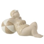 Statuette baigneuse au ballon en cramique