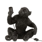 Lampe singe en rsine noire 33 cm