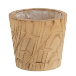 Cache-pot en bois naturel cisel 15 cm