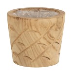 Cache-pot en bois naturel cisel 17 cm