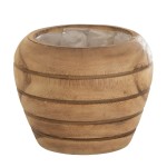 Cache-pot en bois naturel cisel 12 cm