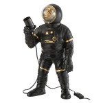 Lampe singe astronaute en rsine noire 47 cm