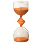 Sablier déco en verre avec sable orange - 10 minutes