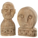 Ensemble de 2 masques en bois sculpté à la main