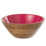 Saladier fuchsia en bois de manguier 30 cm