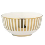 Coffret de 2 bols lign dor et blanc en porcelaine