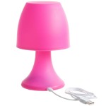 Lampe Fuchsia esprit Annes 70 - chargeur USB