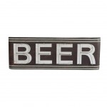 Cadre Enseigne Beer en mtal vieilli 86 cm