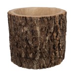 Cache-pot en bois et en corce de paulownia 30 cm