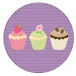 Set de 4 dessous de verres ronds 3 cupcakes by Cbkreation