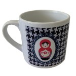Mini mug Poupe russe pied de poule by Cbkreation