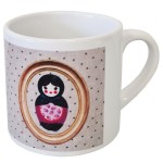 Mini mug Poupe russe pois by Cbkreation