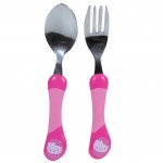 Set de 2 couverts en mtal Hello Kitty - Cuillre et Fourchette