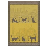 Torchon en coton jacquard 48 x 70 cm - Chat ville