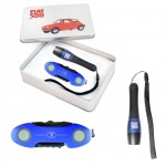 Coffret cadeau Fiat 500 couteau multifonctions et torche bleu