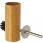 Support Brosse WC en Bambou et Inox 10 x 23 cm