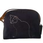 Sac bandoulire Chat noir de Quibe - Fabriqu en France