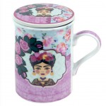 Tisanire Frida en porcelaine - Rose et bleu