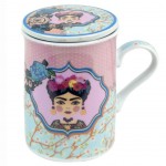 Tisanire Frida en porcelaine - Rose et bleu