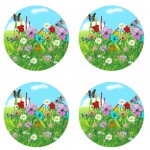 Set de 4 dessous de verres Jardin fleuri by Cbkreation