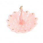 Figurine Porte-bijoux en cramique - Paon Rose