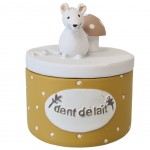 Boite  dents de lait Leon - Souris et champignon - Moutarde