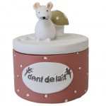 Boite  dents de lait Leon - Souris et champignon - Marron