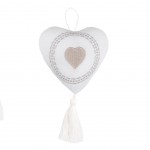 Cœur décoratif en coton à suspendre 10 cm - ELVIRA
