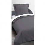 Housse de couette et une taie 140 x 200 cm Gomix Gris et rouge