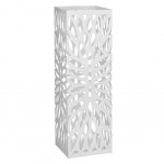 Porte Parapluies carr en mtal blanc floral 49 cm