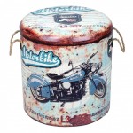 Pouf coffre de rangement Motorbike 40 cm